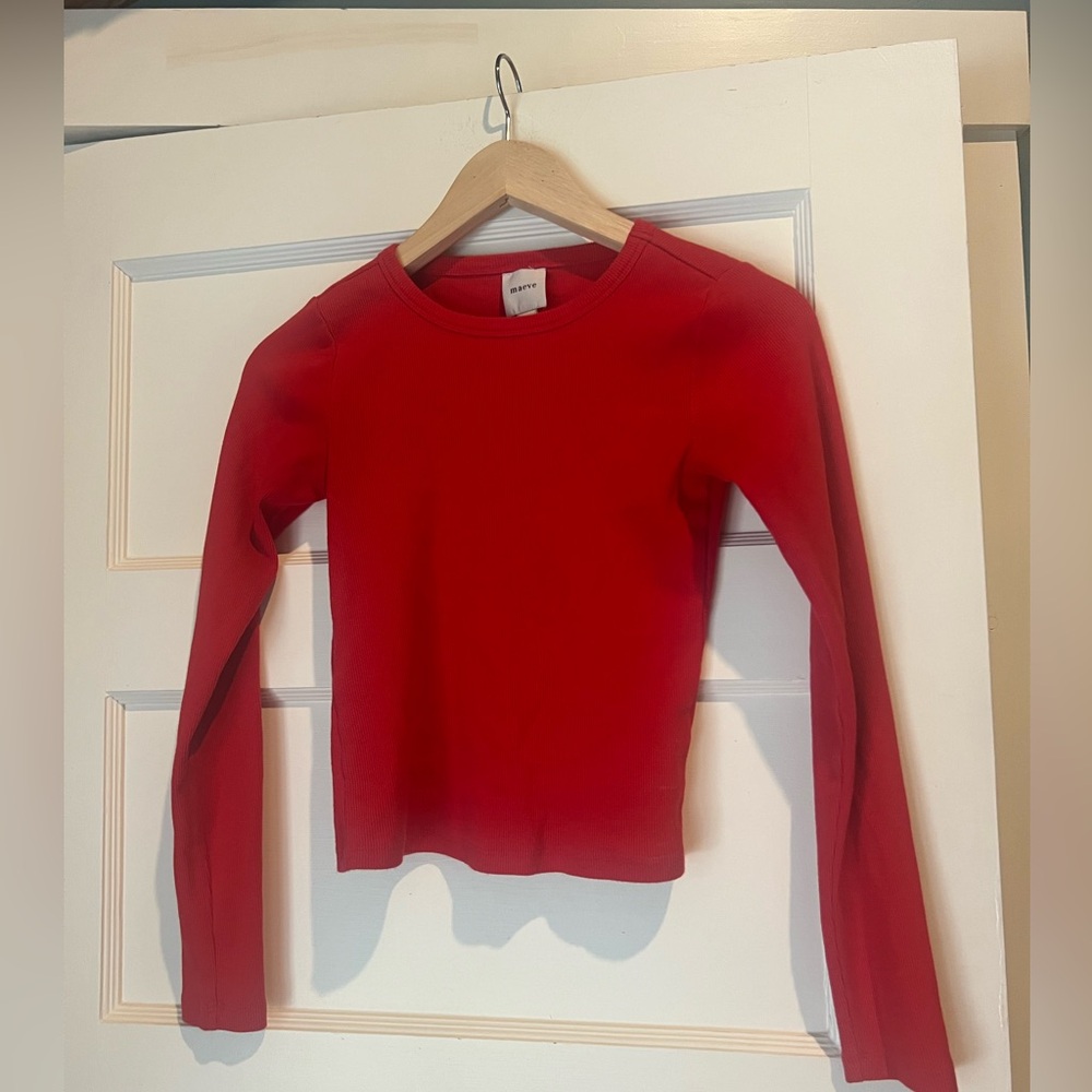 Anthropologie Maeve long sleeve ribbed tee XS - Picture 2 of 5